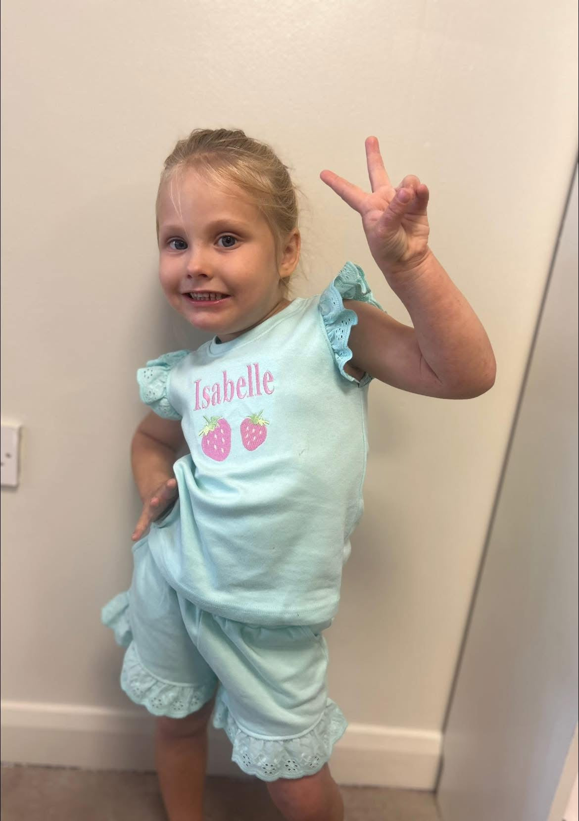 Personalised Anglaise Shorts & T-Shirt Set – Embroidered Name or Design (Ages 6–12m to 9–10y)