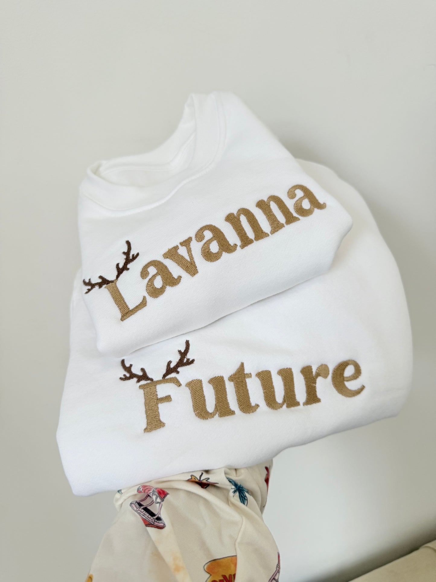 Embroidered antler sweatshirt Christmas