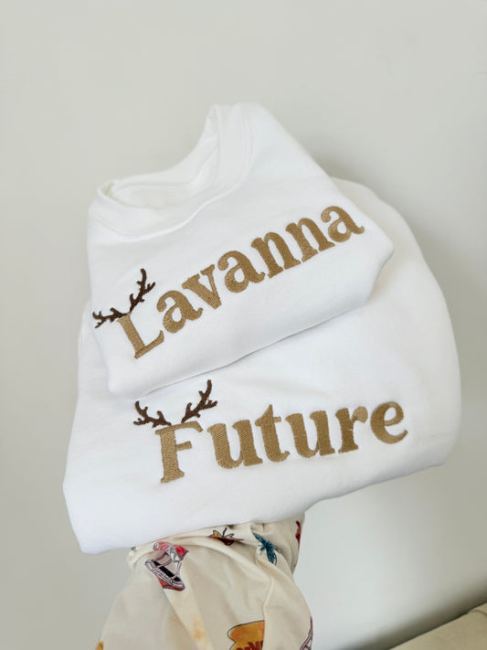 Embroidered antler sweatshirt Christmas