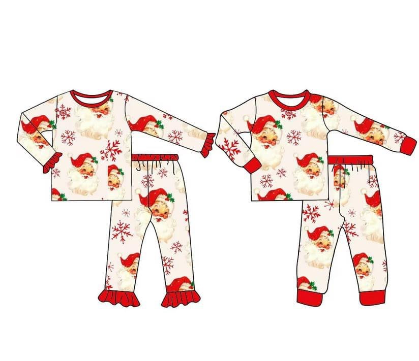 Traditional Santa Pyjamas Embroidered