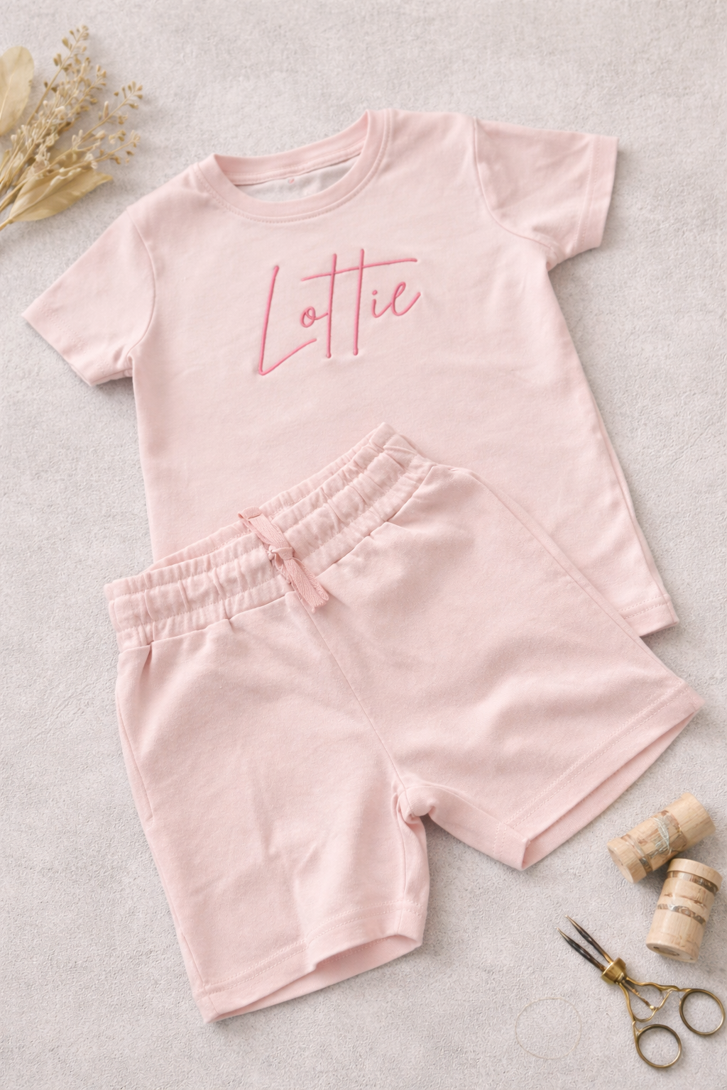Personalised Children’s Shorts & T-Shirt Set | Custom Name Embroidery