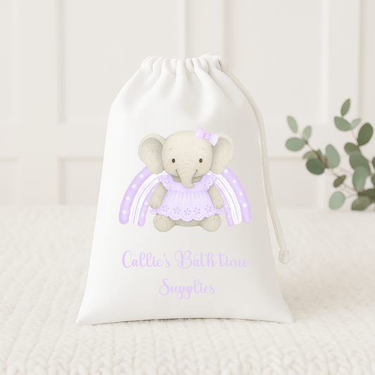 Bath time supplies bag