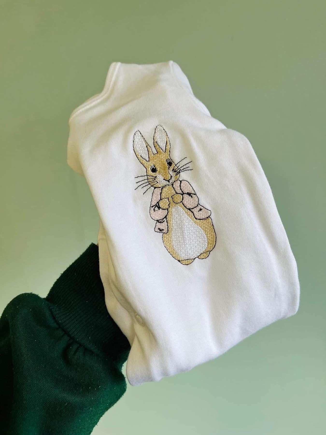 Peter rabbit baby grow embroidered