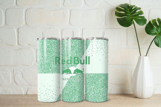 Green sparkle effect red bull  20oz tumbler