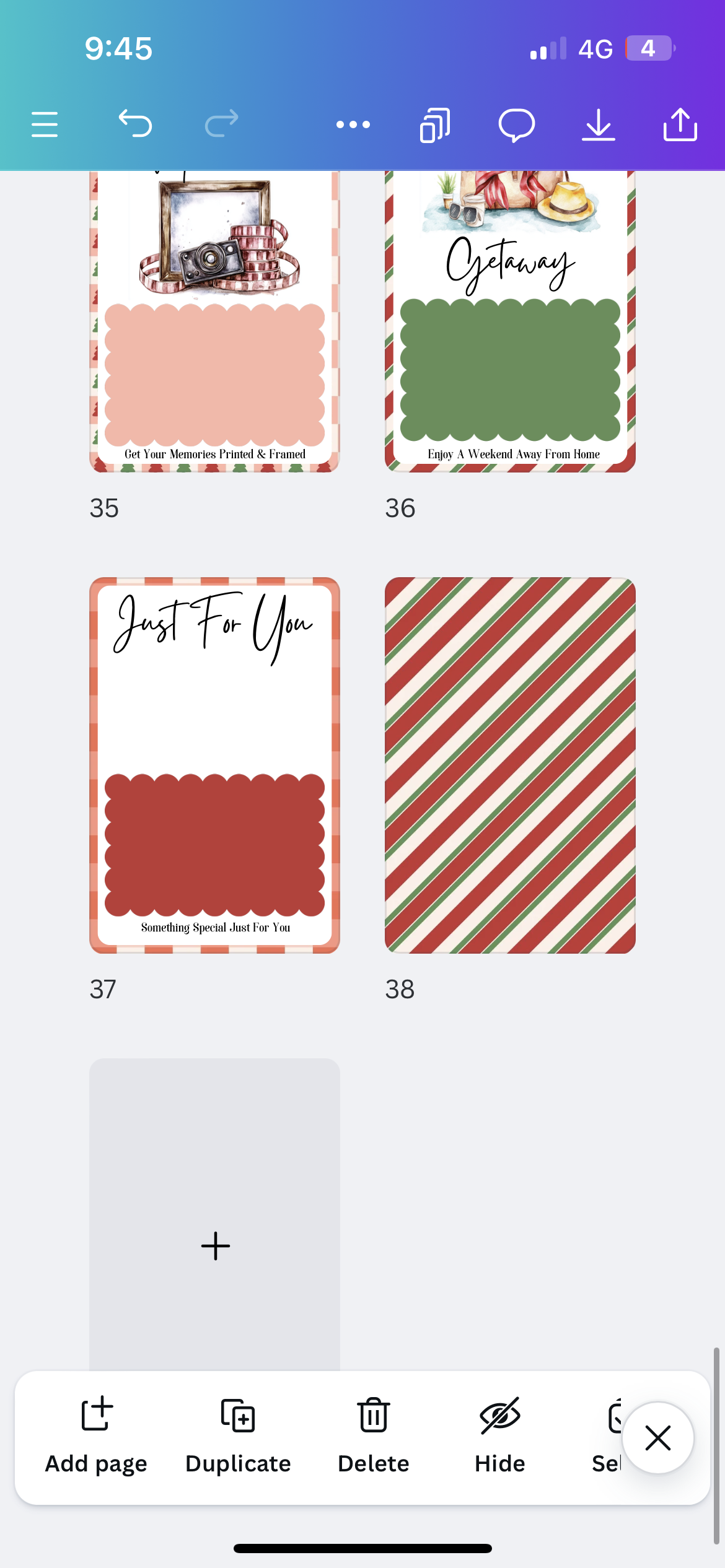 Christmas gift card book