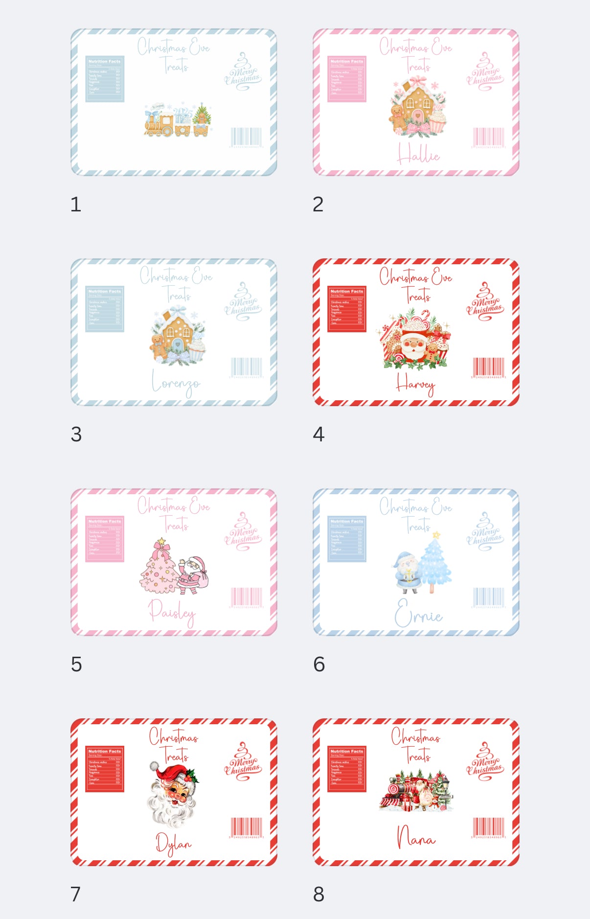 Unfilled Christmas treat packet