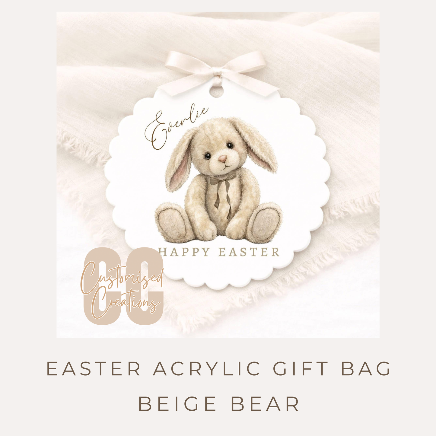 Easter Bear Acrylic Gift Tag