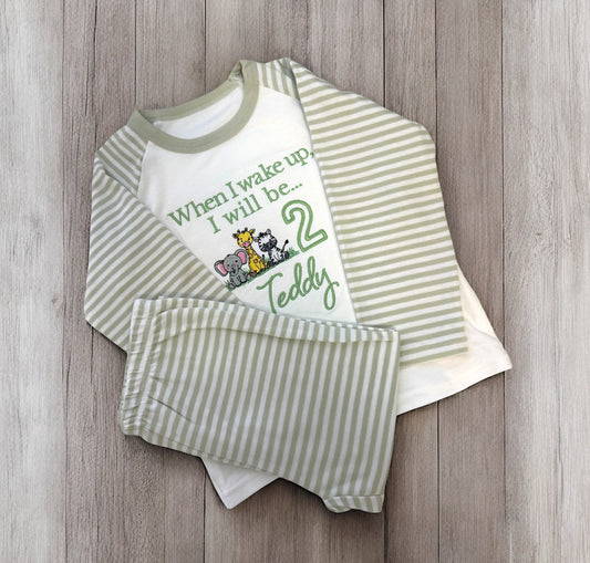 Embroidered birthday pyjamas - any design available