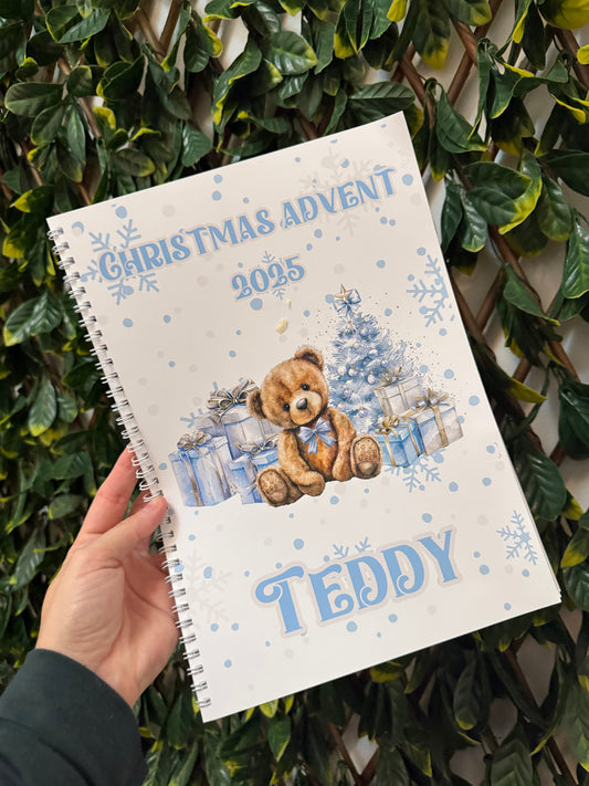 Pink or blue Christmas advent book