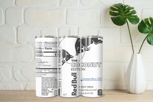 The coconut edition red bull  20oz tumbler