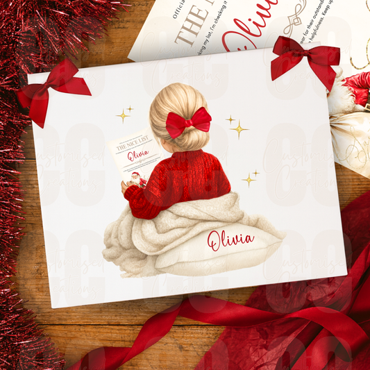 Christmas magnetic gift box - nice list girl