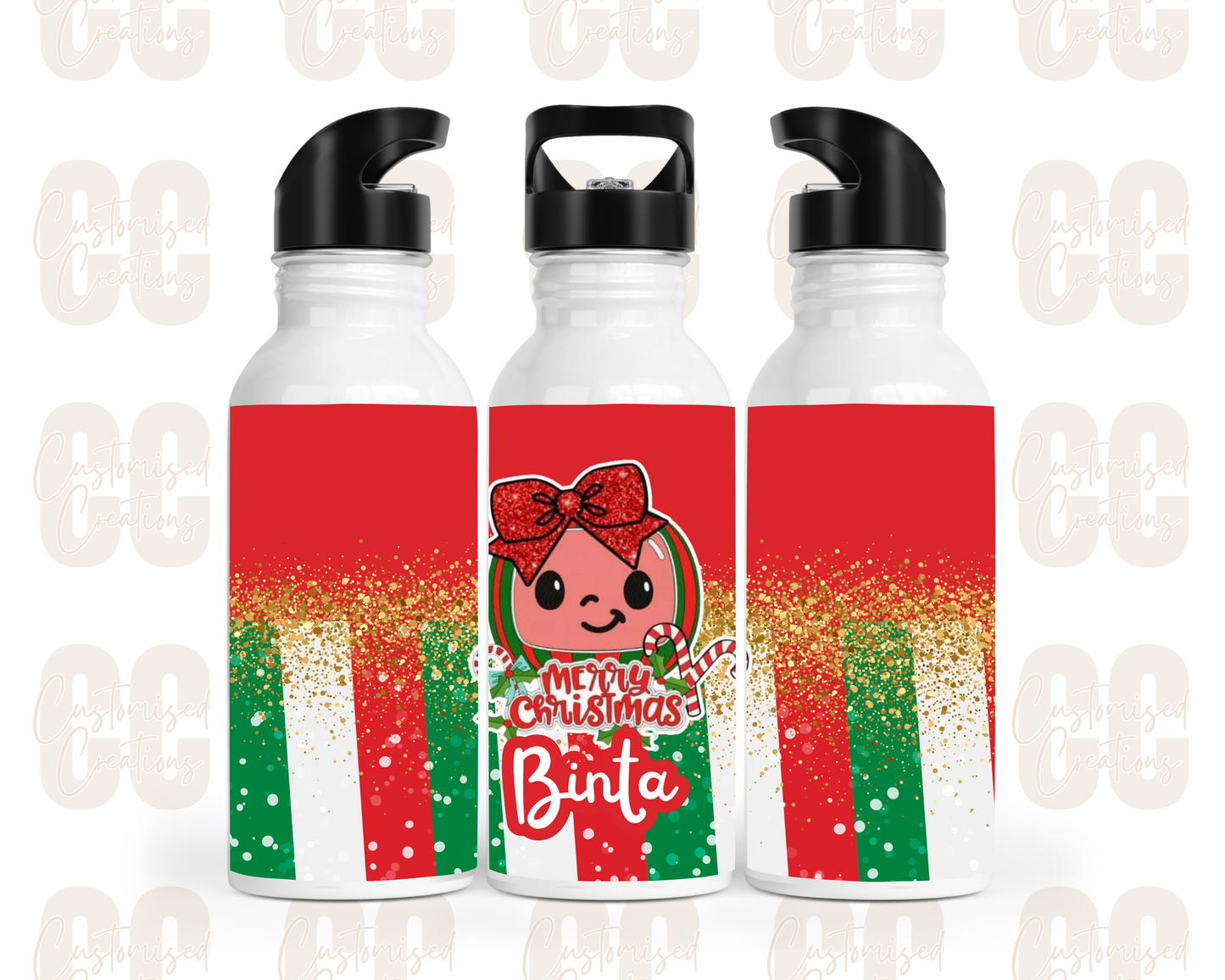Christmas straw bottle - Cocomelon