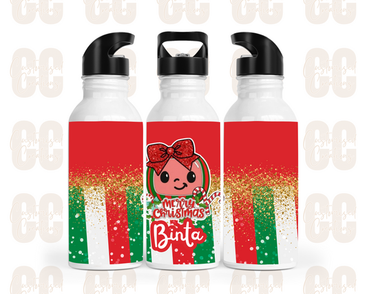 Christmas straw bottle - Cocomelon