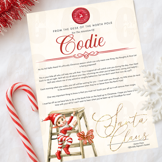 Personalised Christmas elf arrival letter