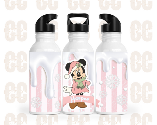 Christmas straw bottle - minnie