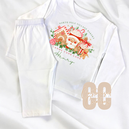 White Christmas village pyjamas