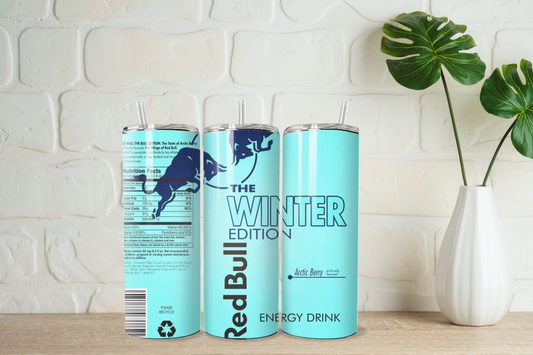 Blue winter edition red bull  20oz tumbler