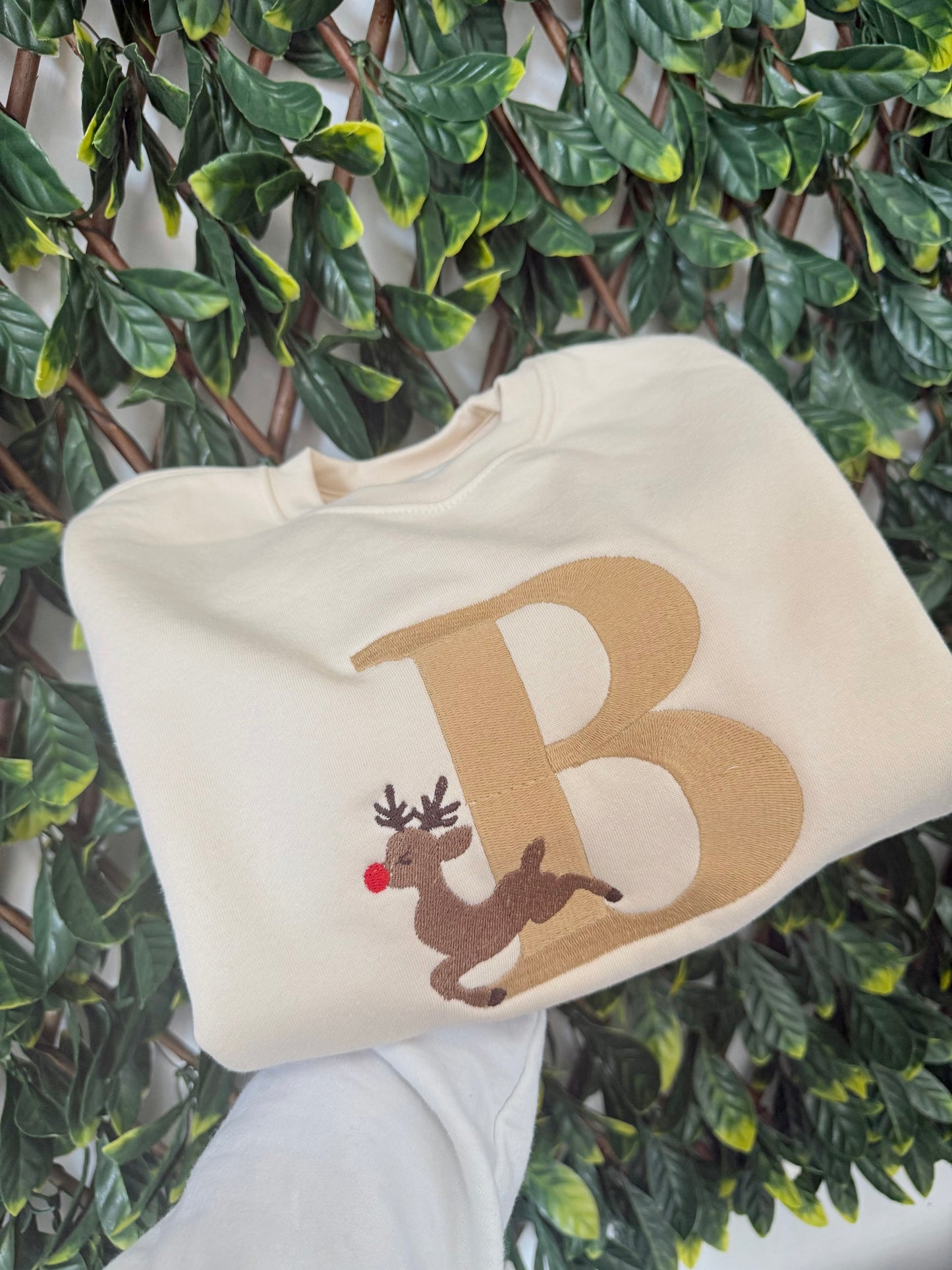 Embroidered Christmas Rudolph sweatshirt