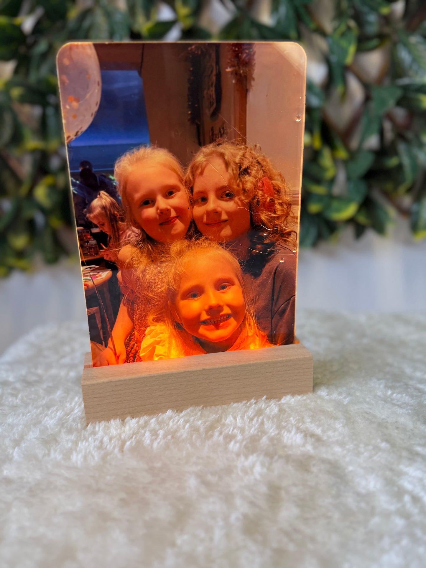 Lamp - Acrylic Photo Frame (14cm x 21.5cm) with LED Lamp - Rectangle Base