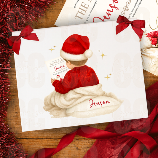 Christmas magnetic gift box - nice list boy