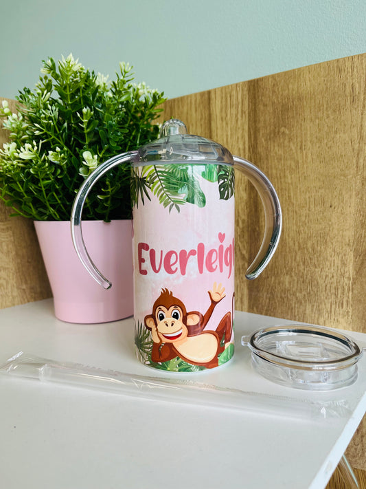 Monkey childs grow with me sippy cup