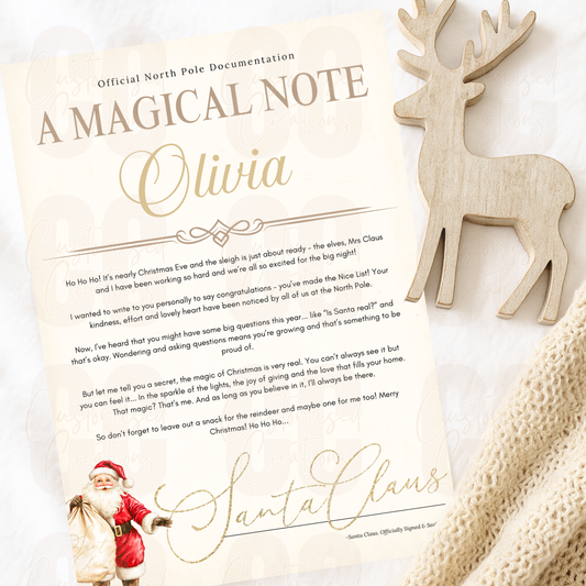Personalised Christmas A magical note - Santa's sack
