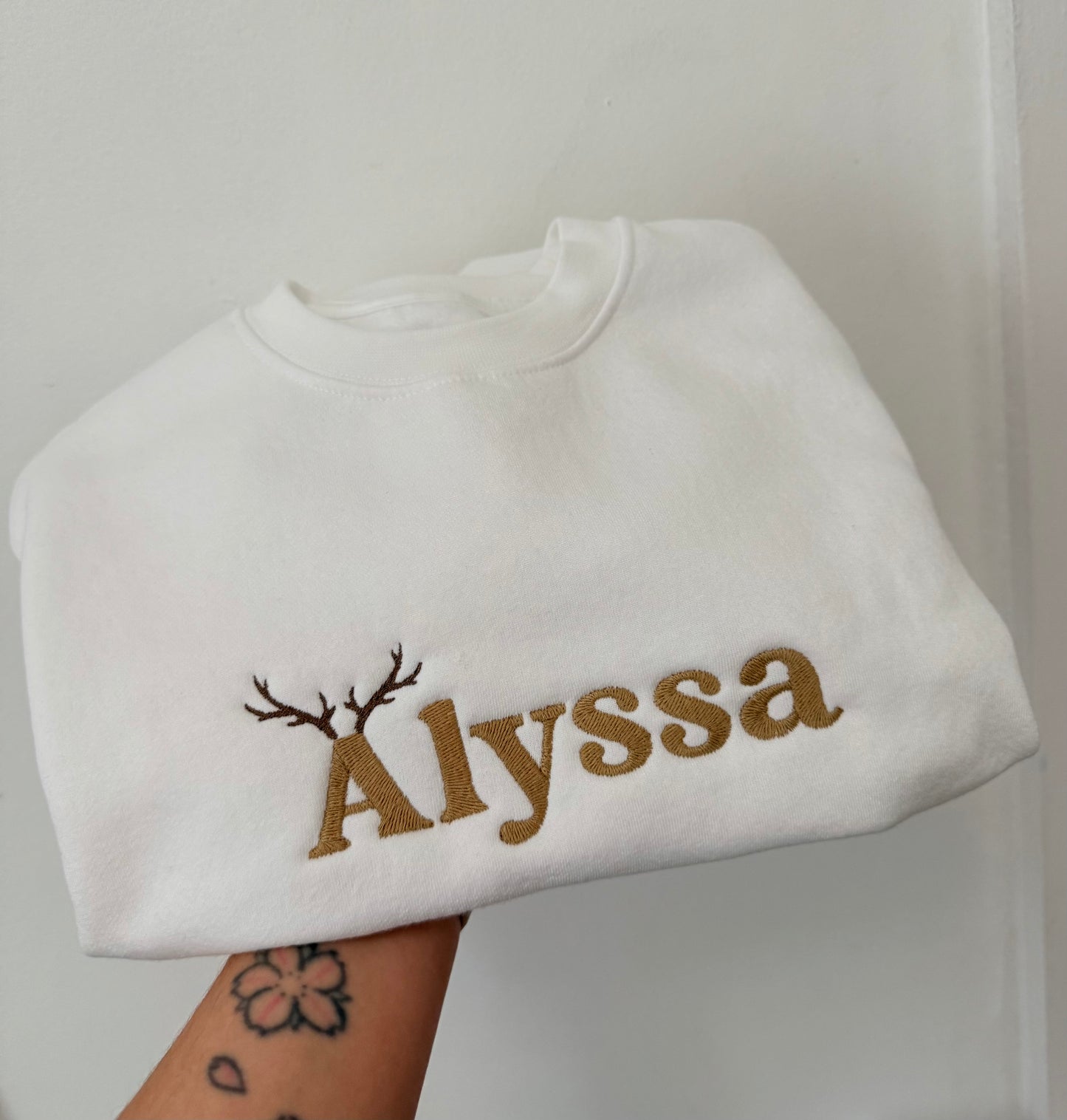 Embroidered antler sweatshirt Christmas