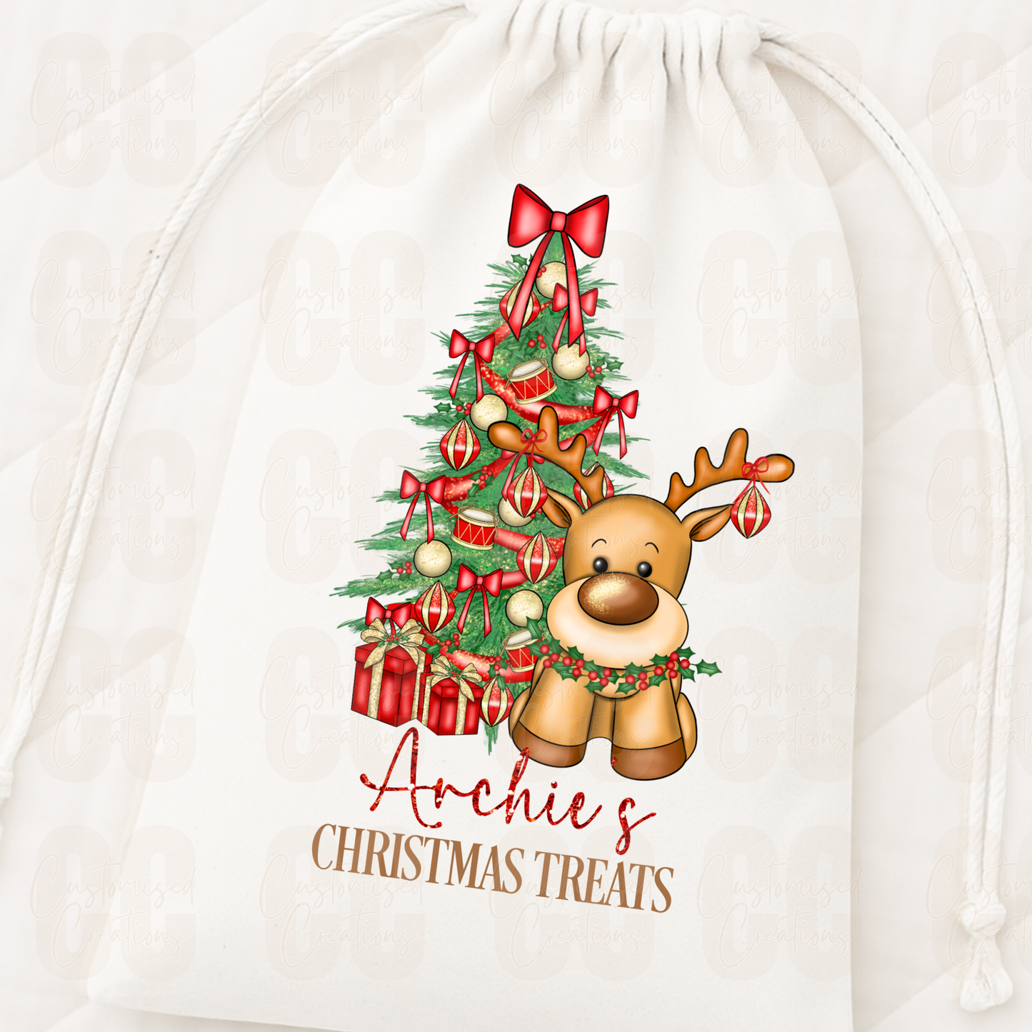 Christmas gift sack - reindeer