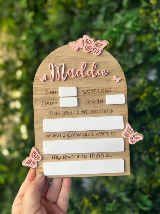 Back to School board - butterflies