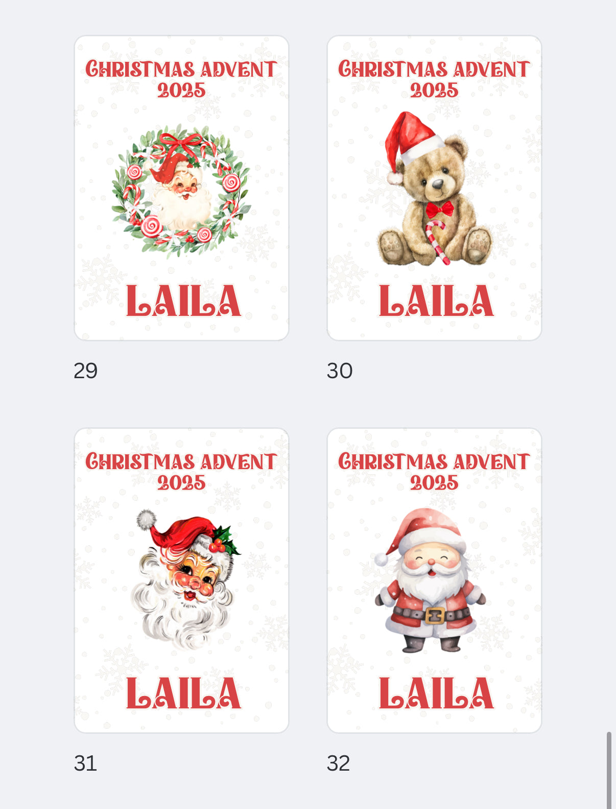 Christmas advent book 2025 - all designs