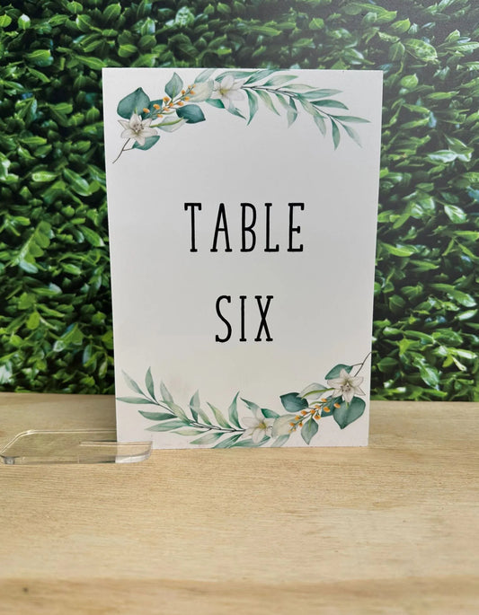Beautiful Greenery Wedding Table Numbers
