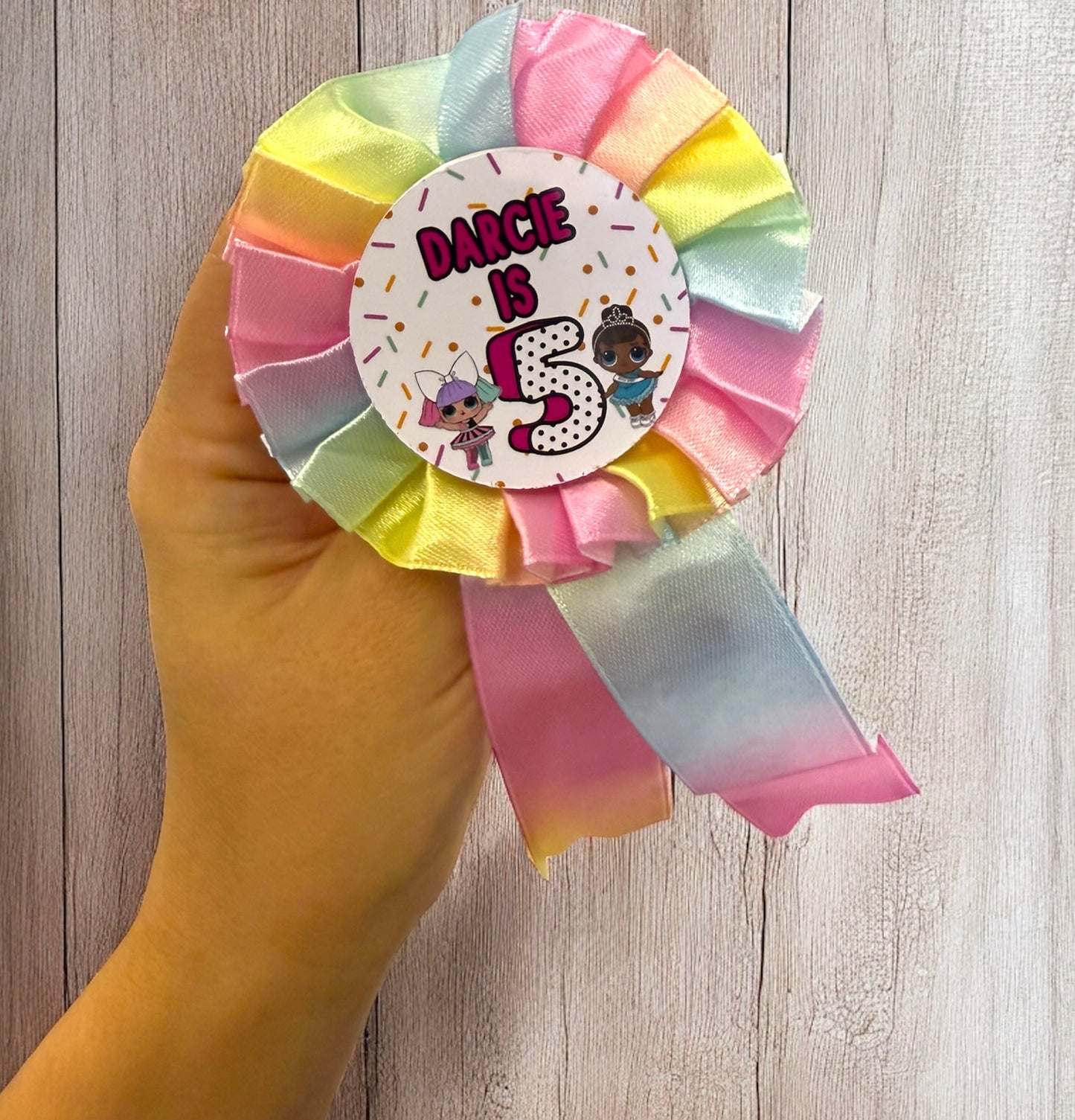 Personalised Birthday Rosette Badge – Any Age, Any Theme, Any Design