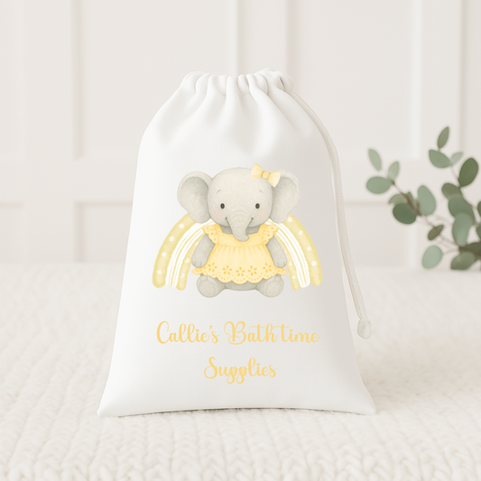 Bath time supplies bag