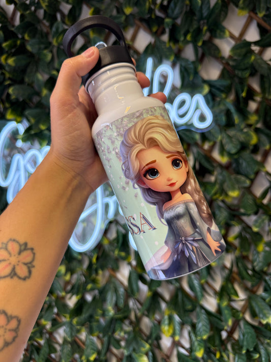 Stainless steel flip straw water bottle - frozen