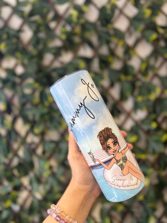 20oz holiday pool tumbler