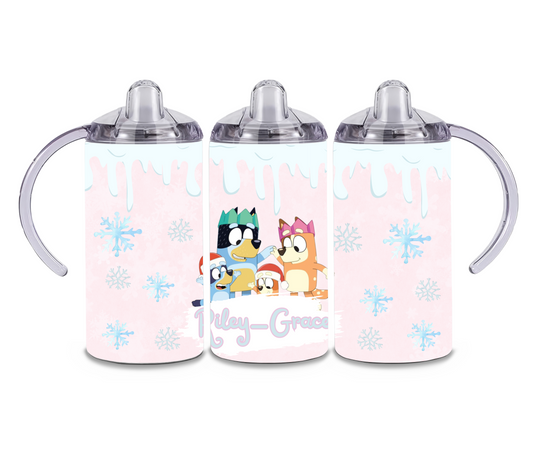 Sippy tumbler cup - Bluey Christmas
