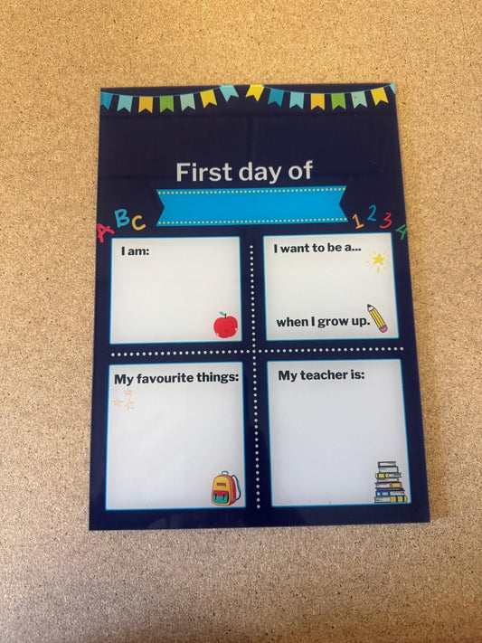 A4 back to school acrylic board