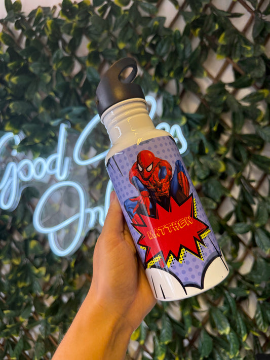 Stainless steel flip straw water bottle - Spider-Man