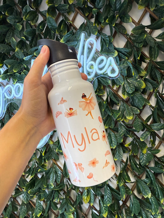 Stainless steel flip straw water bottle - ballerina