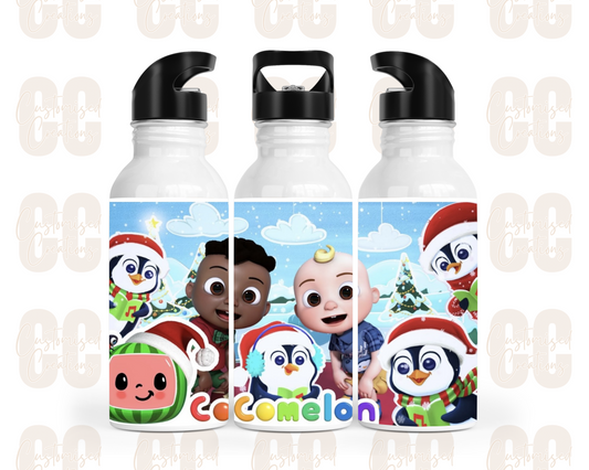 Christmas straw bottle - Cocomelon