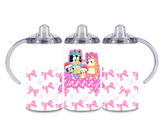 Sippy tumbler cup - bluey Christmas