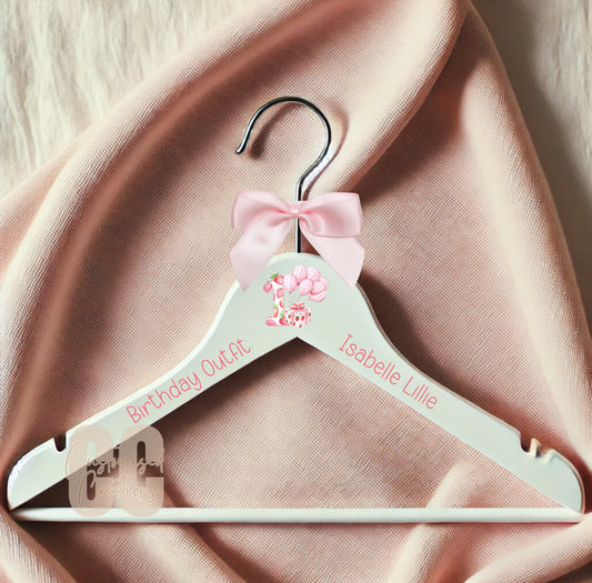 Strawberry birthday coat hanger