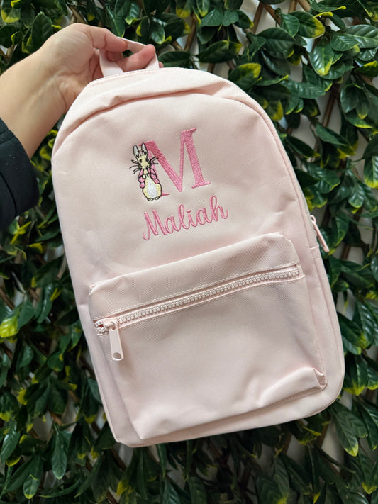 Embroidered Peter/flopsy rabbit backpack 7L - various colours