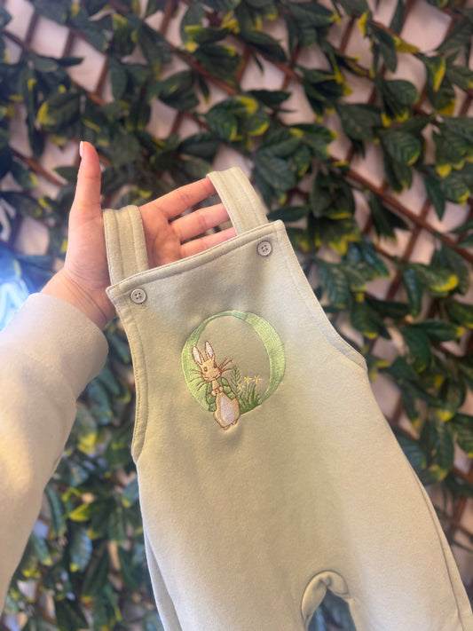 Sage Overalls - Peter Rabbit Initial