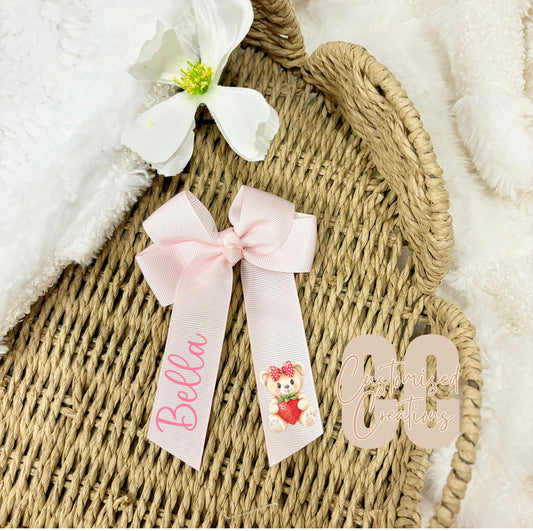 Strawberry Bear Hair bow