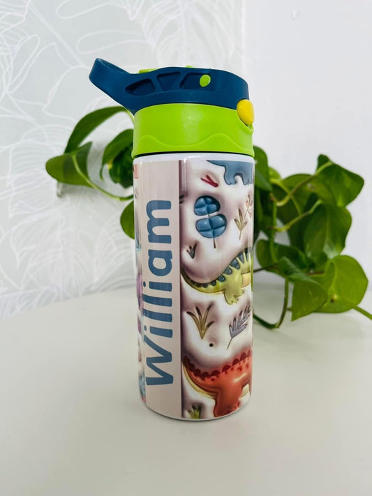 Kids flip straw water bottle
