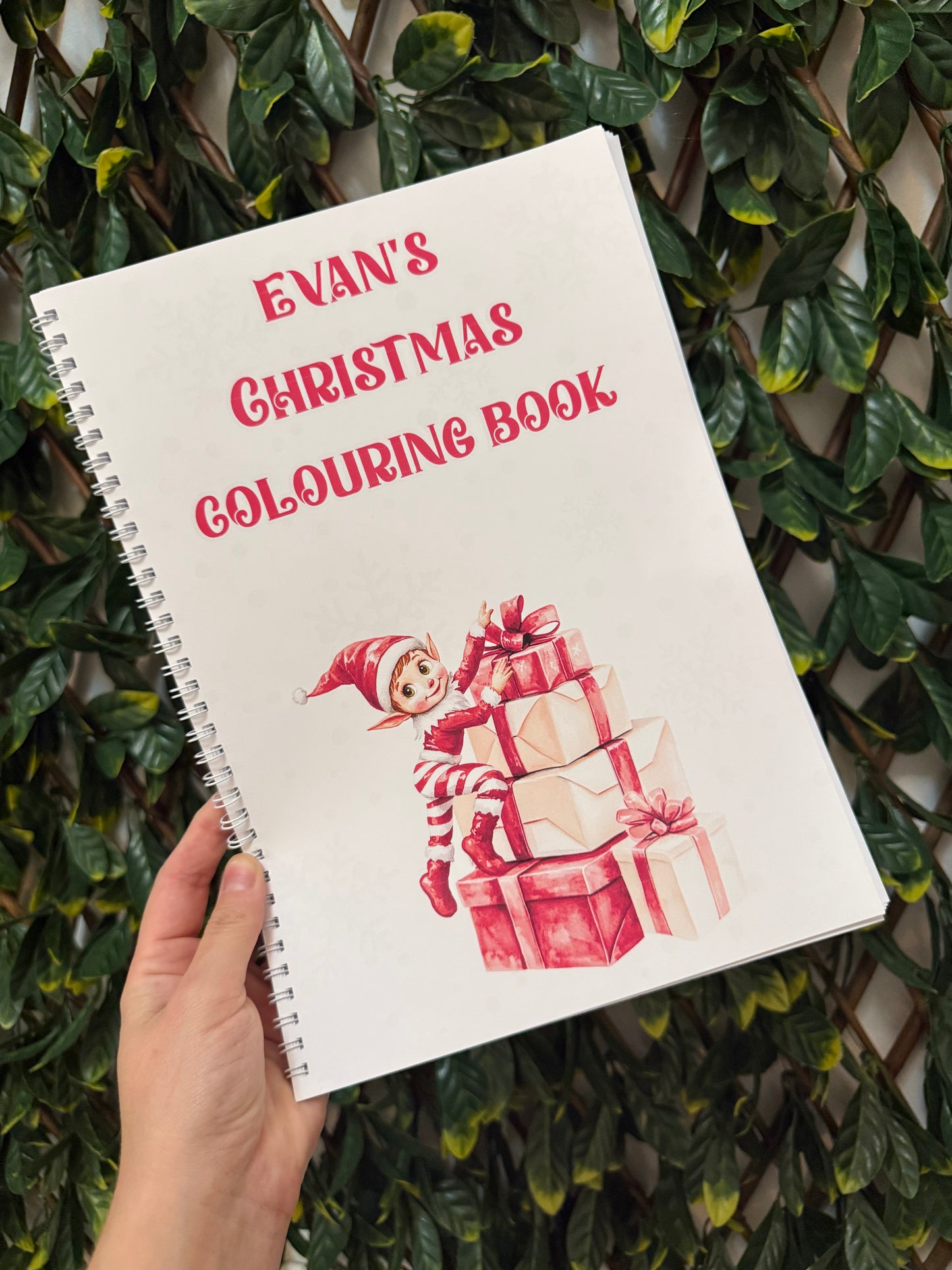 Christmas elf colouring book