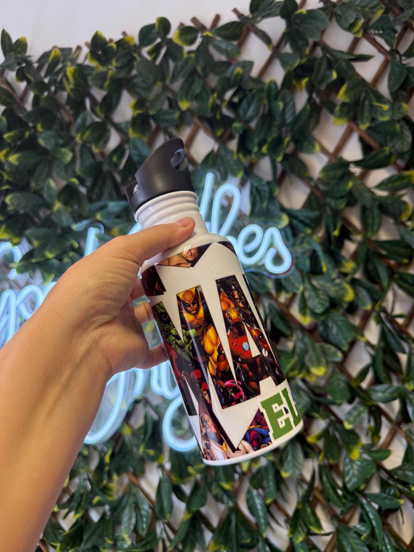 Stainless steel flip straw water bottle - marvel