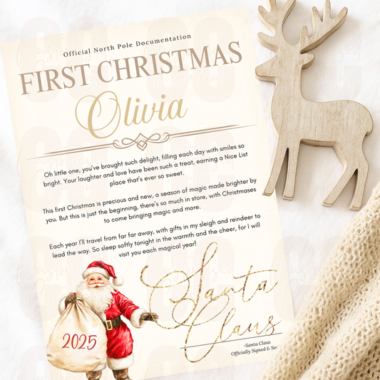 Personalised First Christmas letter - Santa's sack