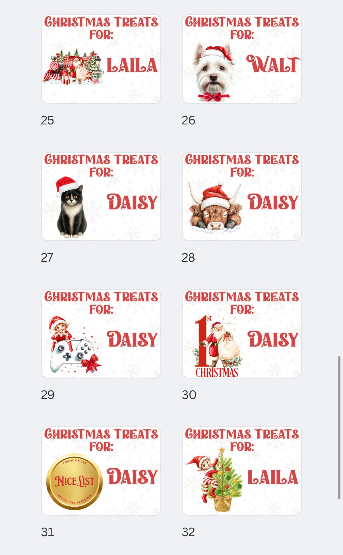 Christmas treat box - all designs